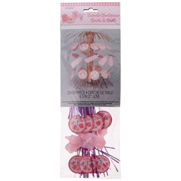 8.5" Pink Stitching Baby Shower Cascade Centerpiece