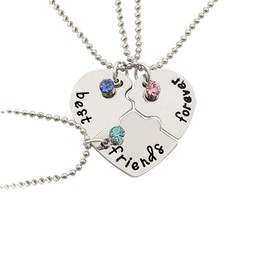 ShiQiao Spl BFF Necklace for 3 Women Best Friend Birthday Gifts for Bestie Gifts for Women Matching Friendship Necklace 3 Pcs