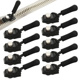 Zipper Pull Replacement Kit, 9-Pack 3-Sizes Instant Zip Fixer with Removable Puller, Universal Zipper Slider Repair for Coats, Jackets, Luggage, Bags, Backpacks Sewing Supplies
