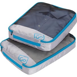 Go Travel Clothes/Garment Suitcase Packing Cubes - Large Capacity, Lightweight and Breathable - 2 Piece Set (Ref 285.101)