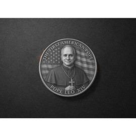 Pope Leo XIV Coin, The First American Pope Coin, US Robert Francis Prevost Coin, Prayer Coin, Catholic Gift (Silver Color)