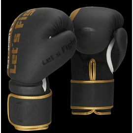 BAY Fresh Mesh Boxing Gloves Black Gold 8 Oz, Boxing Gloves, Carbon Look, UZ OZ, PU Leather, Professional Delux, Kickboxing, Boxing, Thai Boxing, Muay Thai, Men, Women, Children, Teenagers, Juniors,