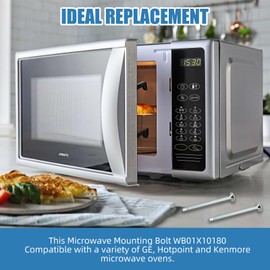 WB01X10180 Microwave Mounting Flat Bolt Easy Installation, Universal Fit |Compatible with GE, Kenmore, Hotpoint| Microwave Installation Flat Bolts（6 Pack）