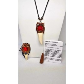 TALISMAN BUHO COLMILLO ORIGINAL PROTECCION DINERO SUERTE ORACION INCIENSO 1PC