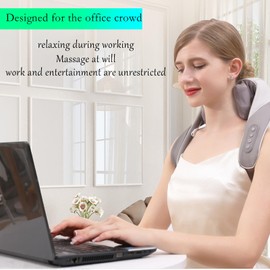 Fulove Mini 6D Neck Massager, Back Neck Massager with Heat, Electric Massager for Back & Shoulder, Massage Pillow for Neck, Back, Shoulder, Leg, Deep Massage at Home for Muscle Relaxation