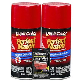 Dupli-Color Victory Red Exact-Match Automotive Paint For GM Vehicles - 8 oz, Bundles with Prep Wipe (3 Items)