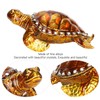 Tortoise Figurine Electroplated Turtle Jewelry Trinket Storage Box Ornament with