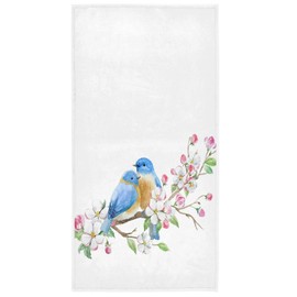Vdsrup Spring Cardinal Birds Hand Towels Summer Blooming Flowers Towel Soft Kitchen Tea Towels Dish Washcloths Thin Guest Face Towel Portable Bath Decorations Housewarming Gifts 16 X 30 in