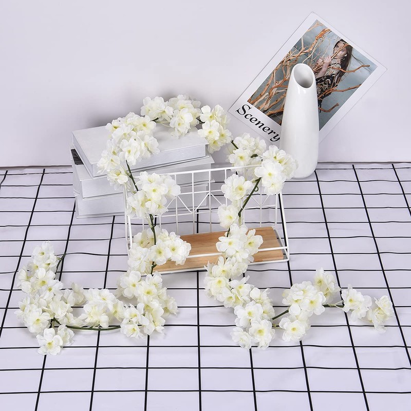Pknoclan Artificial Flowers, Cherry Blossoms, Wisteria Flowers, Artificial Wisteria Flowers,