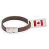Canada Flag Leather Luggage Tag Steel Engraved Text