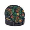 Famame 6 Pcs Hawaiian Tiki Tropical Leaves Leather Coasters for