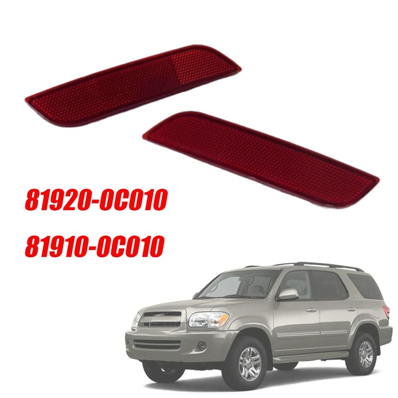 1Pair Car Rear Bumper Marker Lamps Bumper Reflectors for Toyota