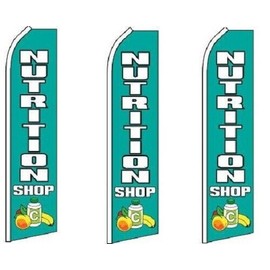 Nutrition Shop King Size Swooper Flag Pack of 3 (hardware Not Included)