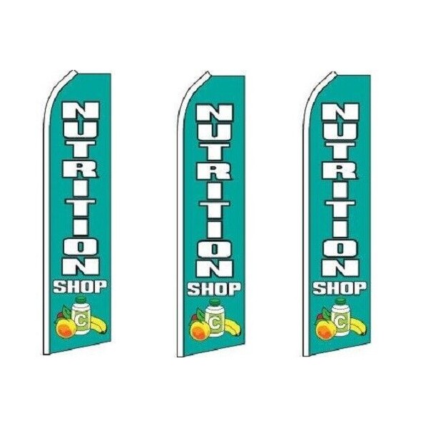 Nutrition Shop King Size Swooper Flag Pack of 3 (hardware