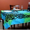 Sweet Us Celtic Print Tablecloth for Square Tables 72x72 Blue