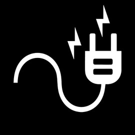 Decal Stickers of Electrical Plug (White) (Set of 2) Luxury Weatherproof Vinyl Decal Stickers for Laptop Desktop Smartphone Car Dirt Bike Wall Room Mason Jar Bathtub Door Skateboard - ANDstic884971WH