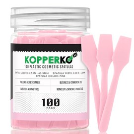 Kopperko Cosmetic Spatulas (2.5”, 100 Pack) - Small Plastic Spatula for Cosmetics, Creams & Crafts | Essential Esthetician Supplies | Makeup Spatula o