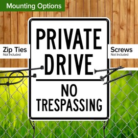 Private Driveway No Trespassing Sign,24"x30" Polyethylene, Indoor/Outdoor Use, USA MADE By My Sign Center
