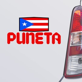 Custom Brother - PUNETA Puerto Rico Puerto Rican Red Color Car Laptop Wall Bumper Decal Sticker, DesB76