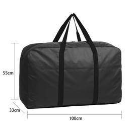 180L Large Bedding Storage Bag with Zips Handles for Duvet Blankets Pillows Toys Black Underbed Clothes Organiser Household Laundry Bag House Moving Bag Travel Luggage Carry Bag Duffle,100x55x33cm