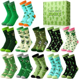 Croloose 12 Pairs Funny Pickle Socks Gift Novelty Dill Socks with Gift Box Crazy Crew Socks for Women Men Pickle Lovers Accessories Birthday Christmas Favors