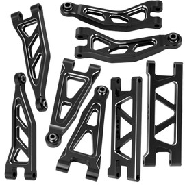 Aluminum Alloy Front & Rear Suspension Arms Set for Arrma 1/14 Typhon Grom 1/18 Granite Grom Upgrade (Black)