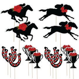 4E's Novelty Horse Racing Toppers Picks - 60 Pack Derby Toothpicks, Derby Themed Party & Western Toppers Decorations
