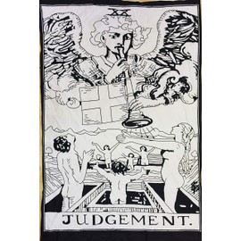 Judgement Tarot Cards Tapestry Black & White Judgement Small Tapestry Cotton Posters Medieval Europe Tapestry(100 CM x 75 CM) (Judgement)