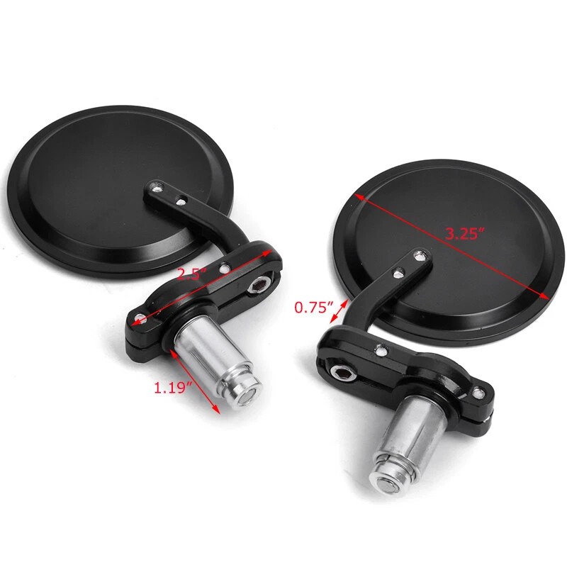 KEEPDSGN Universal Round Covex Mirrors For Cafe Racer Motorcycle Bar