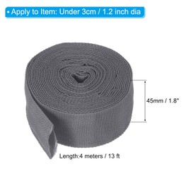 PATIKIL 1.8" 13FT Protective Hose Sleeve with Snap Fastener, Polyester Fiber Cable Cover Sheath Protection for Welding Tig Torch Hydraulic Hose, Gray