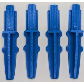 Fitter Critter Replacement for Lasko Box Fan Feet, 4 Pack, Stronger Than Original, Excellent Fit, 2 Sets of 2 FEET, 4 FEET Total (Electric Blue)