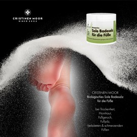 CristinenMoor Organic Sole Bath Salt for Feet 500 g, 100% Natural Foot Bath Salt for Calluses, Against Dryness, Sweating Feet, Foot Odour I Naturally Cosmetic Certified by Icada