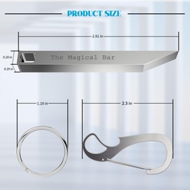 The EDC Heavy Duty Pry Bar, FlyCoco Mini Keychain Pry Bar Everyday Carry for Opening Boxes, Turning Screws, Stainless Steel Pocket Multitool for Men Women Include Keychain