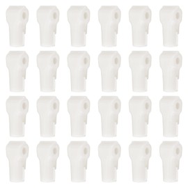 PATIKIL 7 mm Stop Peg Lock, 25 Pcs Pegboard Hooks Anti Sweep Theft Hook Locks Plastic Pegs for Mobile Accessories Shop Clothes Retail Security Display, White