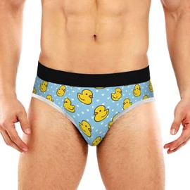 JHKKU Men's Underwear Cartoon Cute Duck Brief Soft Comfortable Print Briefs with Pouch Hip Briefs XL