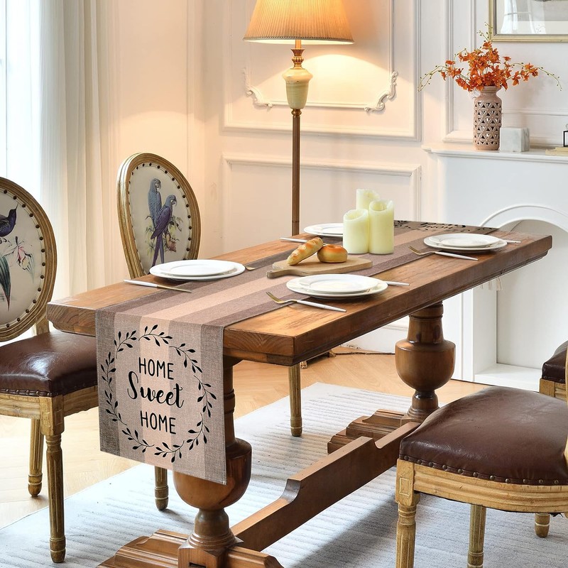 Modern Table Runner 40 x 140 cm Beige Brown Runner