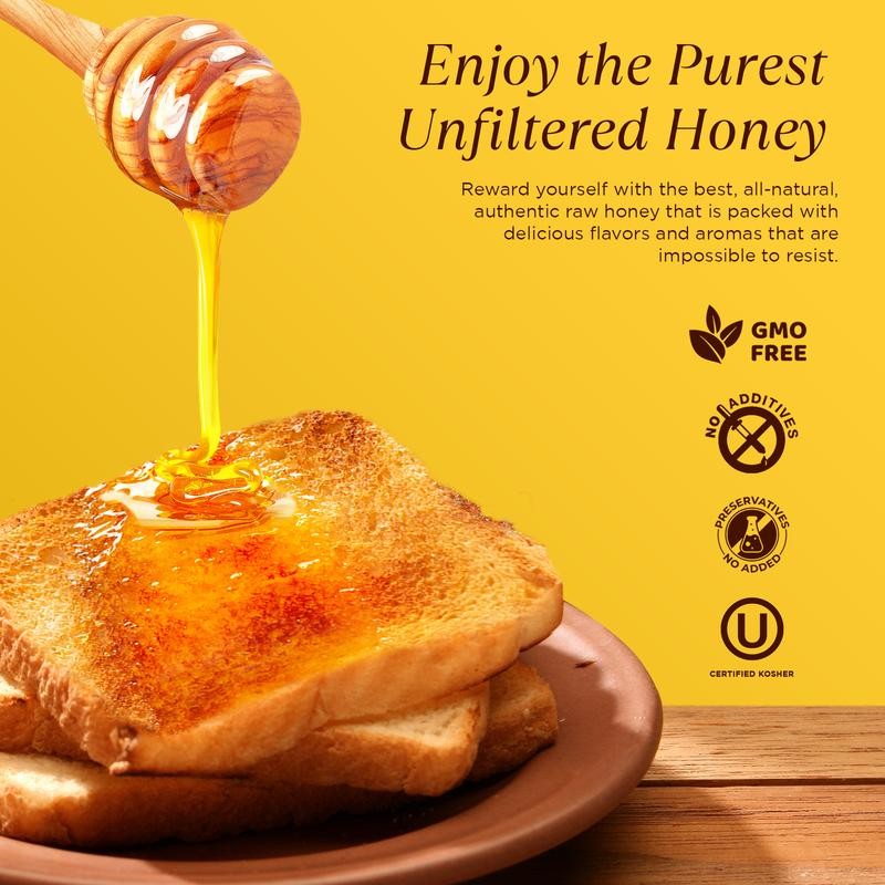 Pure Southern Honey- Raw & Unfiltered Honey - 3lbs Flavor