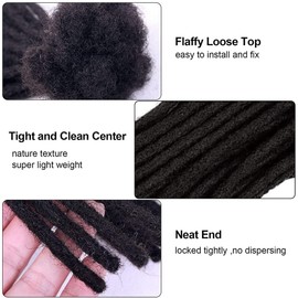 0.6cm 14inch 10 Stands 100% Real Human Hair Dreadlock Extensions For Men/Women Full Head Handmade Permanent Loc Extensions Bundles Can Be Dyed Bleached Curled and Needles
