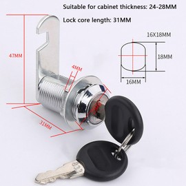 TOP-VIGOR 2Pcs Drawer Cabinet Cam Lock, Zinc Alloy Security Mailbox Lock Cupboard Door Lock with Keys for Cabinet Drawer Mail Box Door Toolbox, Keyed Different