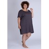 maluuna Ladies Plus Size Polka Dot Nightdress 100% Cotton, charcoal