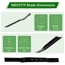 UPOW 50033779 Mower Blades Compatible with Bush Hog RDTH84 & HDTH7 Mower Models - 29" Replacement Mower Blade, 3 Pack