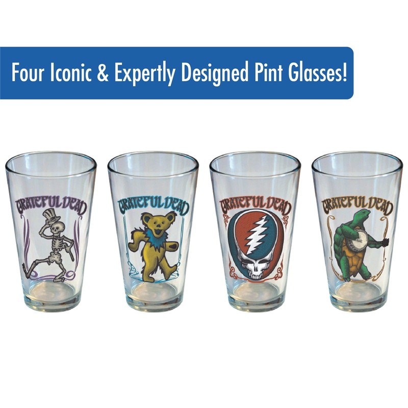ICUP Grateful Dead Retro Pint Glass Set 4 Pack (terrapin,