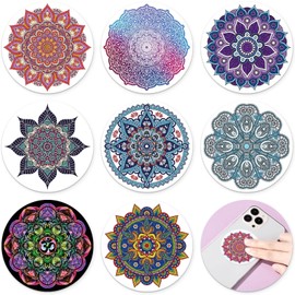 64 Pcs Calm Stickers for Anxiety Sensory Stickers Mandala Textured Sensory Strips Round Tactile Rough Calm Sensory Strips Marble Fidget Adhesives Relief Anxiety Items for Adults Teens Phone (Mandala)