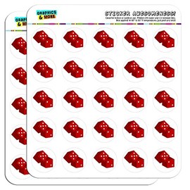 Dice Craps Gambling on White 1" Planner Calendar Scrapbooking Crafting Stickers - Clear