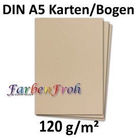 50 Sheets DIN A5 Paper - Caramel - 120 g - 14.8 x 21 cm - Craft Sheet Coloured Paper Craft Paper Writing Paper - FarbenFroh by GUSTAV NEUSER by Gustav Neuser