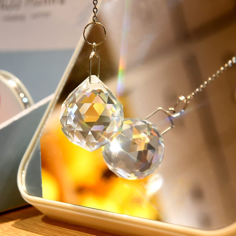 Transparent K9 Material Crystal Prismatic Sphere, Rainbow Manufacturer, Sun Catcher