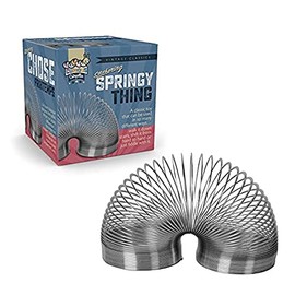 Funtime Gifts 10650 Springy Thing-Metal helical Silver Spring Slinky, One Size