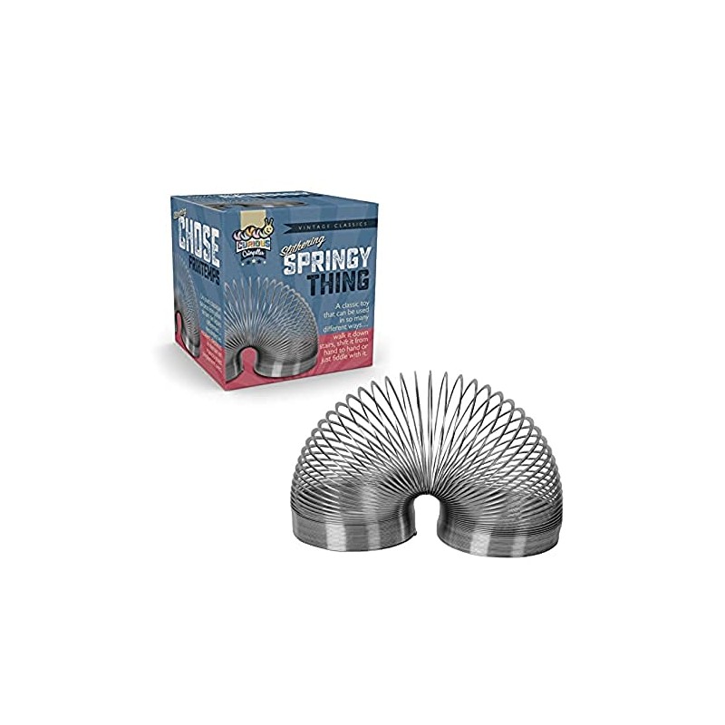 Funtime Gifts 10650 Springy Thing-Metal helical Silver Spring Slinky, One