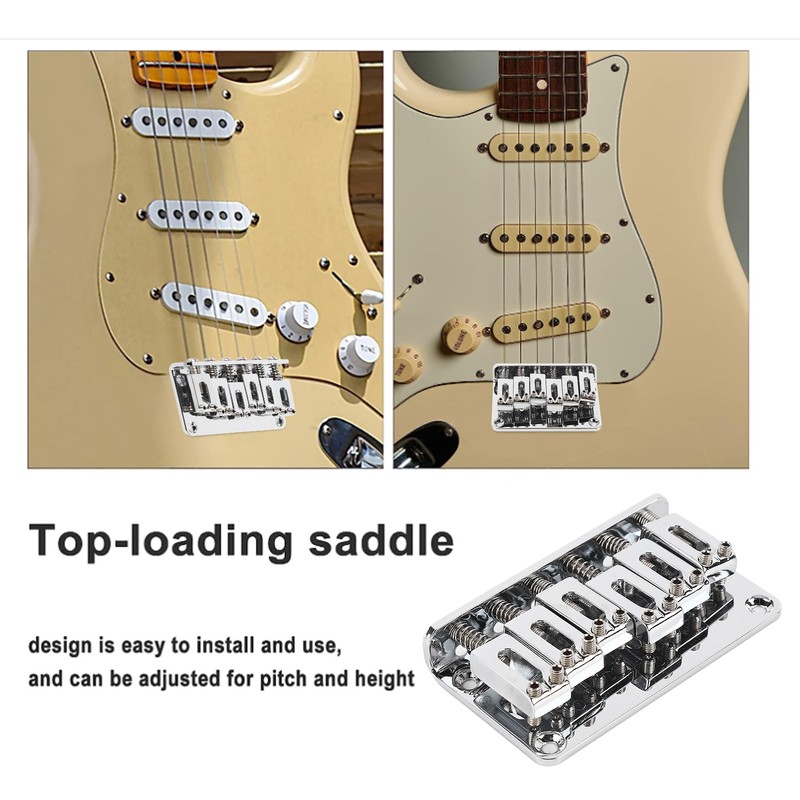 6 String Guitar Bridge Replacement Zinc Alloy Electric Guitar Saddle