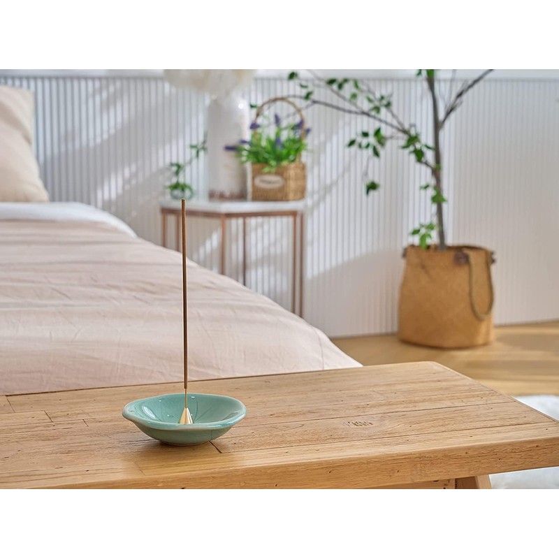 Dostende Incense Holder, Lotus Leaf Incense Stick Holder, Ceramic Incense